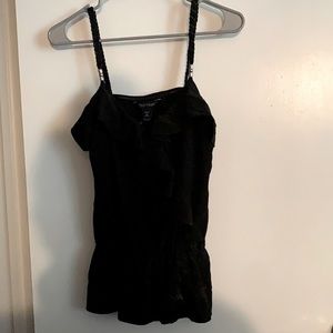 Black, XS, ruffle tank, White House Black Market